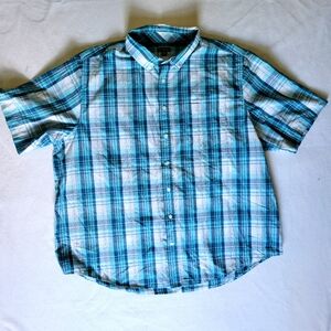 George Men's Blue Plaid Shirt, 3XL